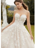 Beaded Ivory Lace Tulle Fairytale Wedding Dress With Detachable Straps